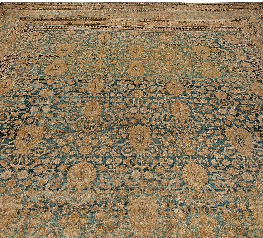 Hand-Woven Antique Persian Meshad Rug