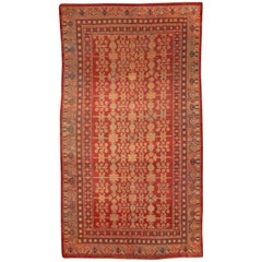 19th Century Red Silk Samarkand Khotan Rug