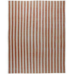 Vintage Dhurrie Rug with Stripes