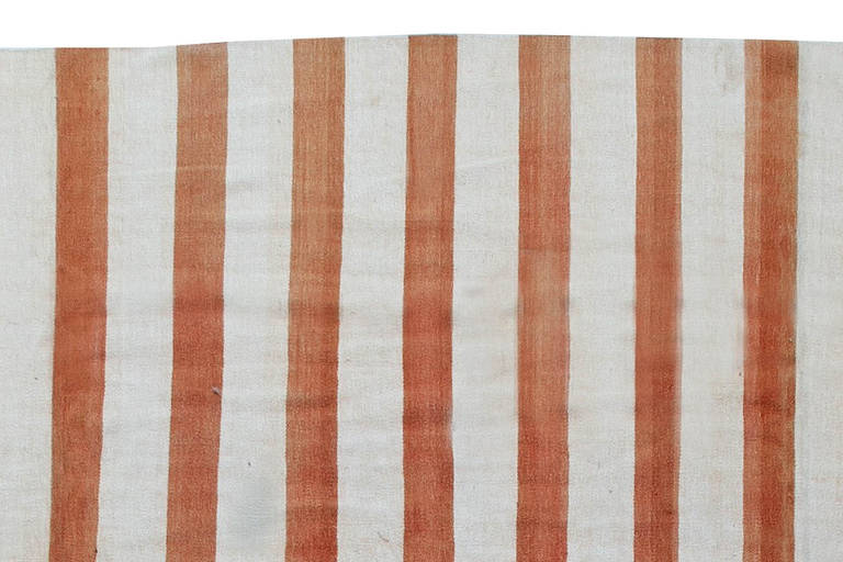 Indian Vintage Dhurrie Rug with Stripes