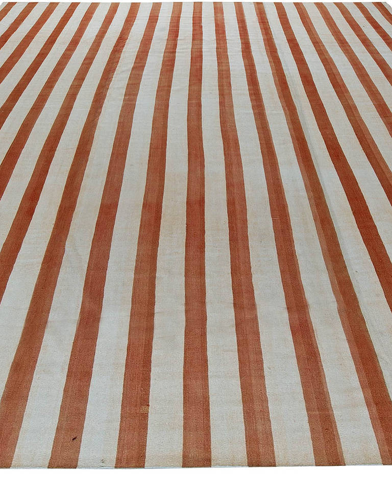20th Century Vintage Dhurrie Rug with Stripes