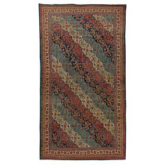 Antique Kirman Rug with Damask Rose Motifs