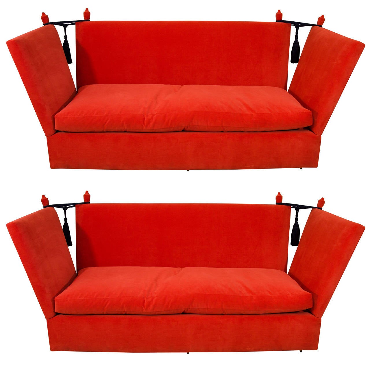 Pair of Knole Sofas from Muncaster Castle, England