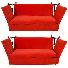 Pair of Knole Sofas from Muncaster Castle, England