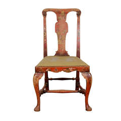 A George II Style Red Japanned Side Chair