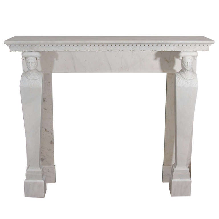 A French (or Italian) Directoire Period Marble Fireplace Mantel For Sale
