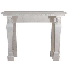 A French (or Italian) Directoire Period Marble Fireplace Mantel