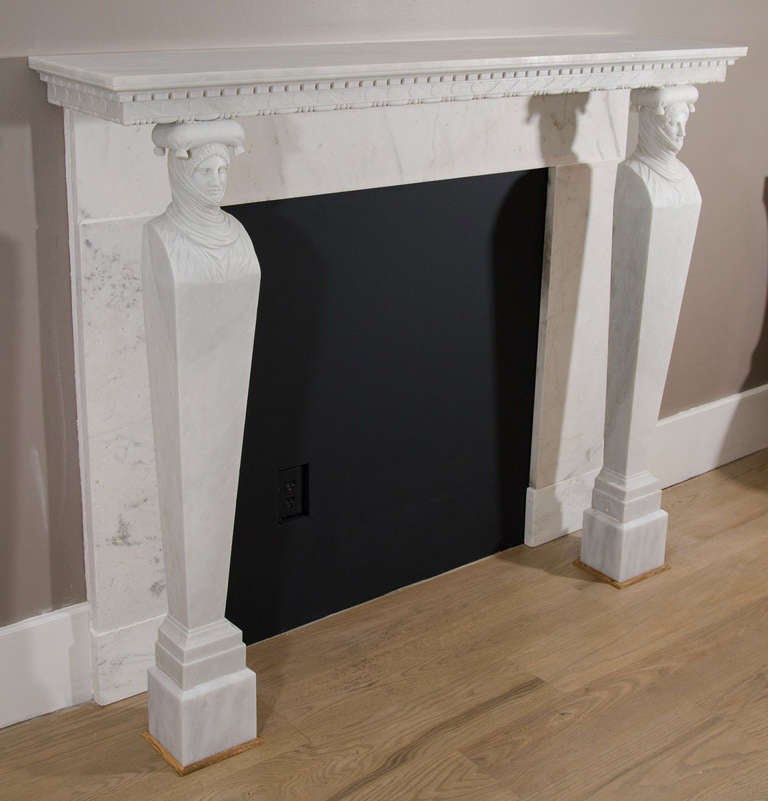 A French (or Italian) Directoire Period Marble Fireplace Mantel For Sale 3