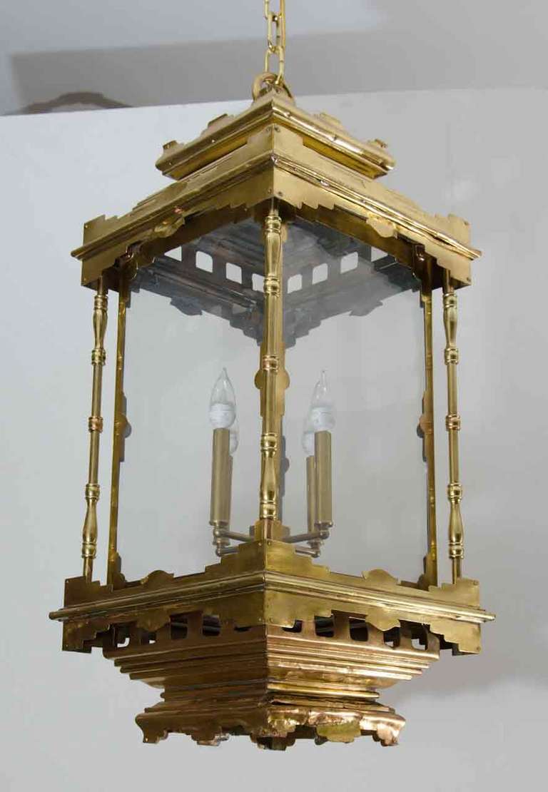 Antique Regency Brass Hall Lantern For Sale 2