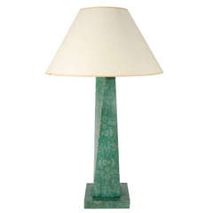 Large-Scale French 1940s Faux-Malachite Lamp