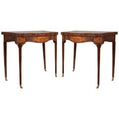 Antique Pair of Outstanding George III Inlaid Tables