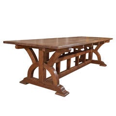 Arts & Crafts Oak Library or Dining Table Attributed to A. Romney Green