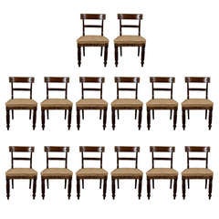 A Set of 14 George IV Mahogany Dining Chairs from Bath, UK