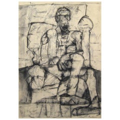 "Sitting Man, " 2012 Drawing by David Paulson