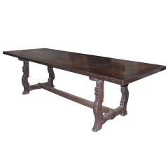 Rustic Late 17th-Early 18th Century Walnut Trestle Table