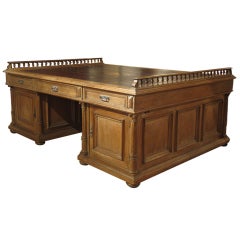 A Very Good Monumental Victorian Carved Oak Partners Desk