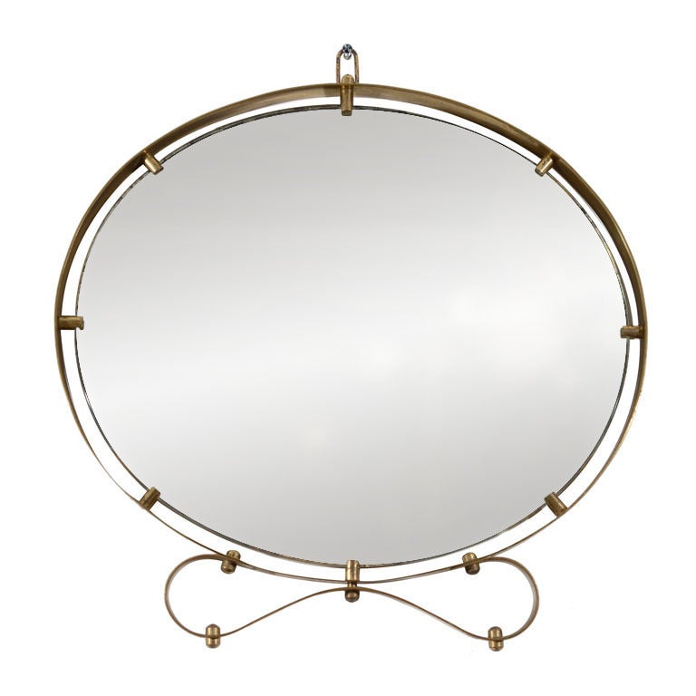 Decorative Brass Italian Wall Mirror For Sale