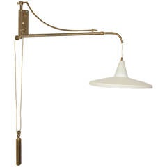 Mid-Century Adjustable Swing-Arm Wall Light
