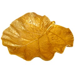 Large Vintage Brass Leaf