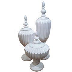 White Accordian Urns