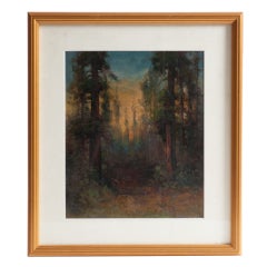 Oil Painting of Redwoods