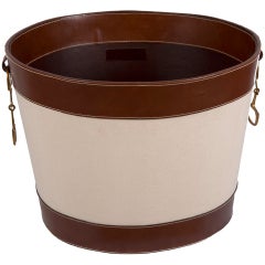 Handsome Leather Basket