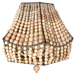 Wood Beaded Pendant Light
