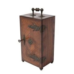 Vintage Metal Jewelry Box with Faux Bois Finish