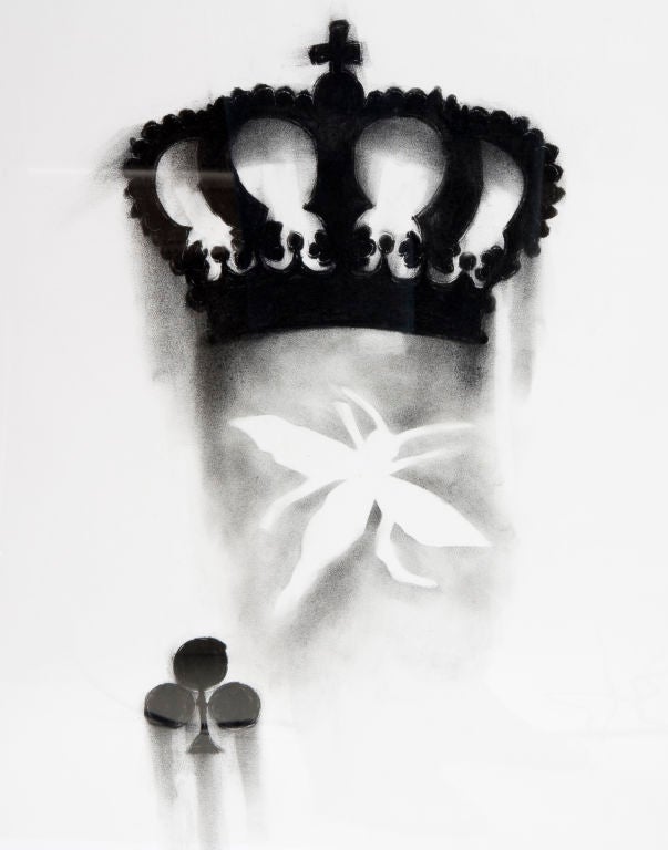 Charcoal Drawing drawing with Crown and Bee by Woody Biggs