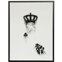 Charcoal Drawing drawing with Crown and Bee by Woody Biggs