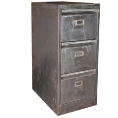 Industrial Brushed Metal Filing Cabinet