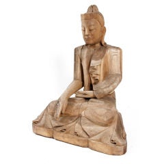 Carved Wood Thai Buddha