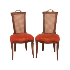 Pair of Cane Back Side Chairs