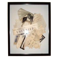 Assemblages of Antique French papers by Woody Biggs