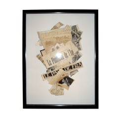 Assemblages of Antique French papers by Woody Biggs