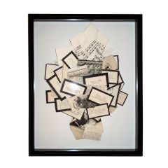 Assemblages of Antique French papers by Woody Biggs