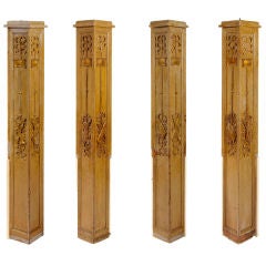 Set of Four Carved Newel Posts