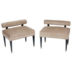 Chic Pair of Upholstered Benches