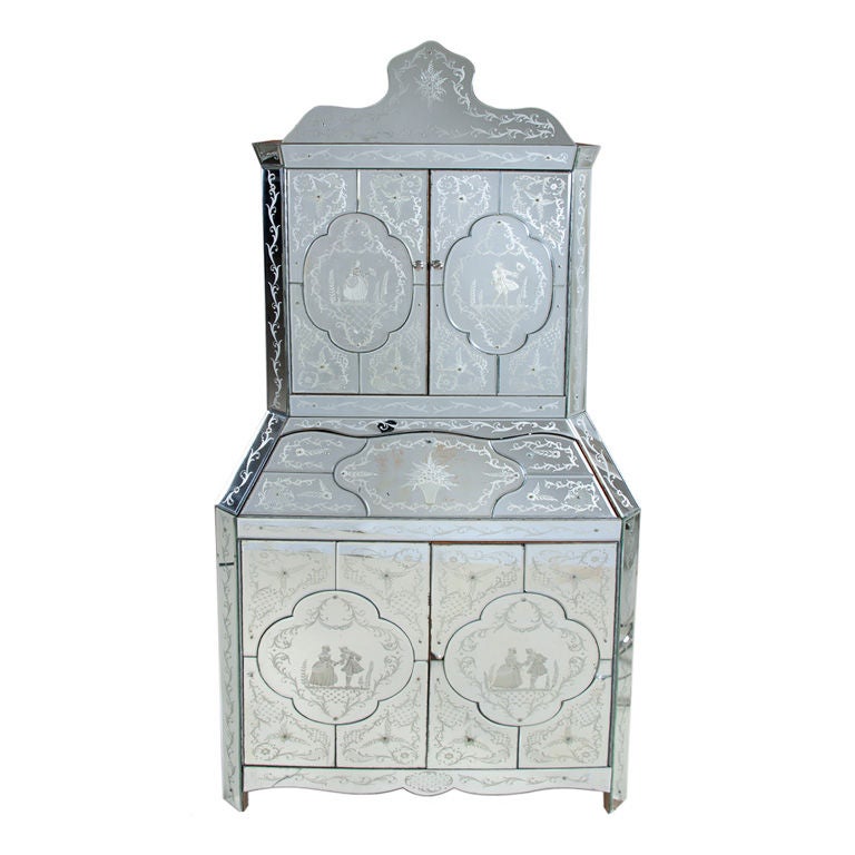 Gorgeous Mirrored Secretary For Sale