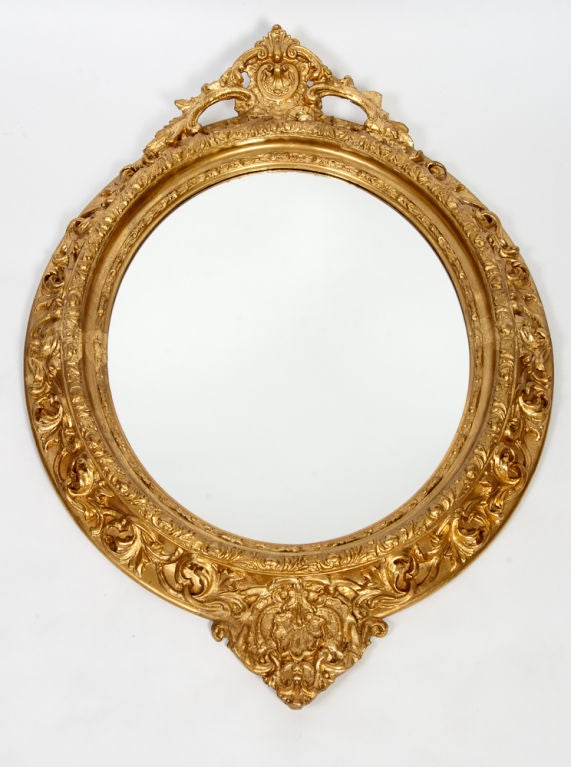 Gold Framed Oval Mirror