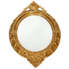 Gold Framed Oval Mirror