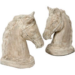 Pair of Plaster Horseheads
