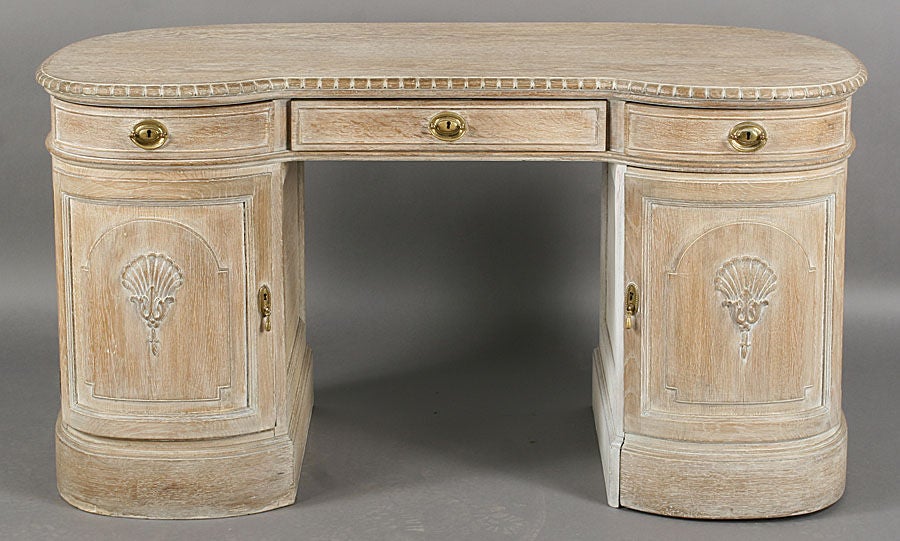 English Cerused Oak Desk