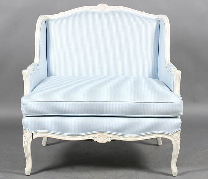 Louis XV style Bergere Chair and Ottoman 1