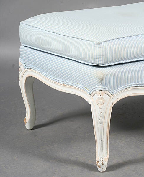 Louis XV style Bergere Chair and Ottoman 4