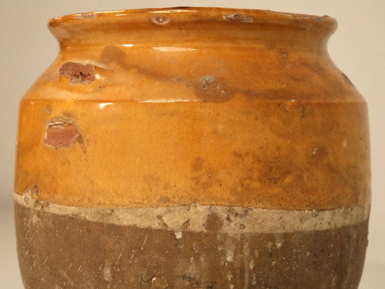 Terracotta Original Antique French Confit Pot w/Warm Golden Glaze