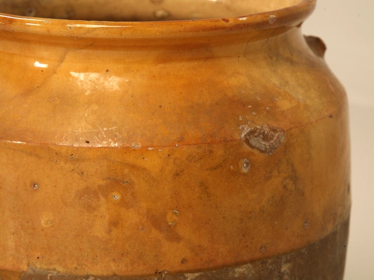 Original Antique French Confit Pot w/Warm Golden Glaze 1