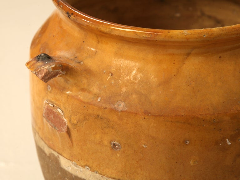 Original Antique French Confit Pot w/Warm Golden Glaze 2