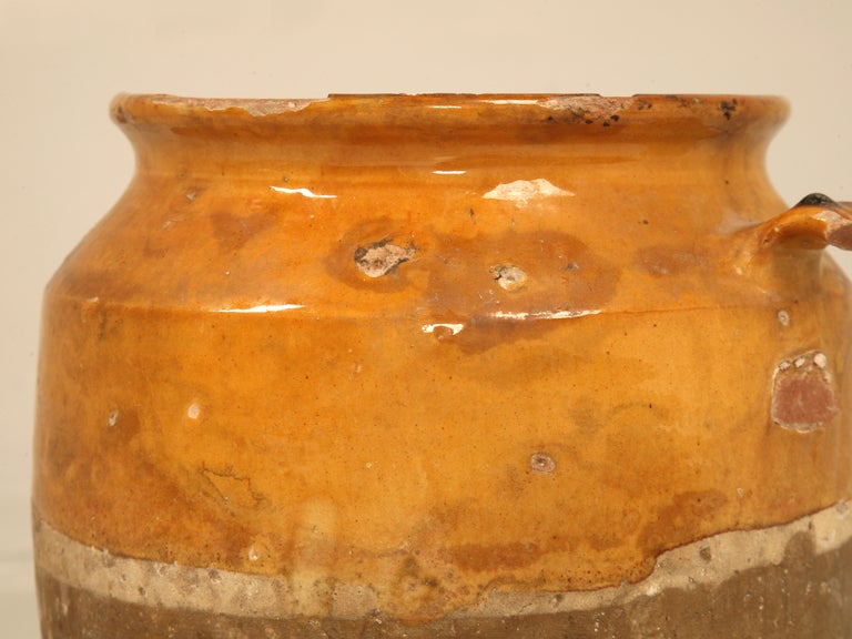 Original Antique French Confit Pot w/Warm Golden Glaze 3