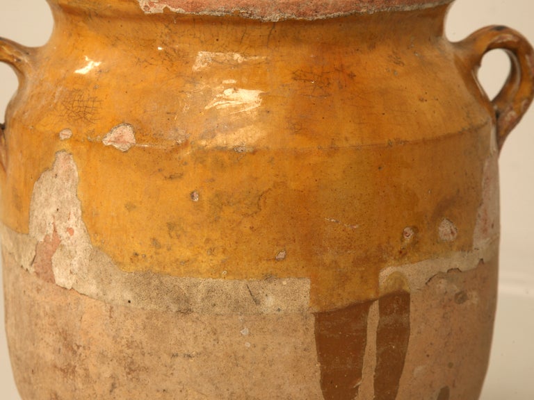 Terracotta Authentic Original Antique French Confit Pot w/Warm Gold Glaze